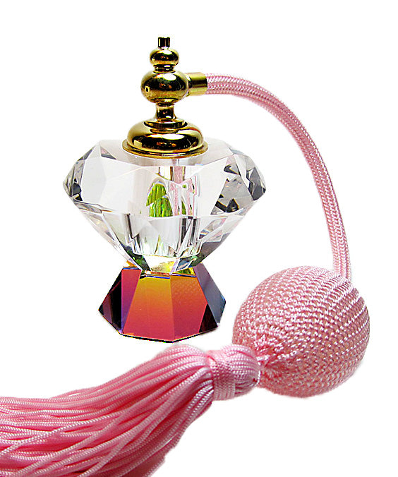 Genuine Lead Crystal Perfume Bottle With Bulb Sprayer.