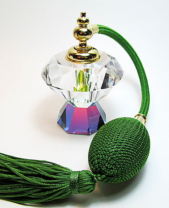 Genuine Lead Crystal Perfume Bottle With Bulb Sprayer.