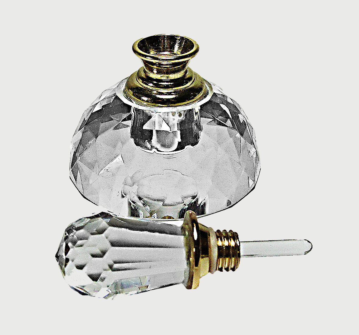 empty crystal perfume bottle