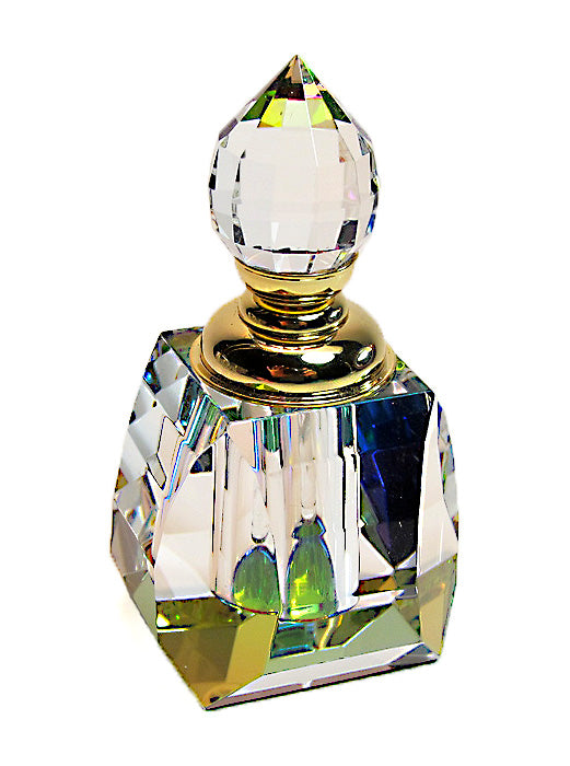 Genuine Lead Crystal Perfume Bottle With Crystal Stopper and Glass Rod.