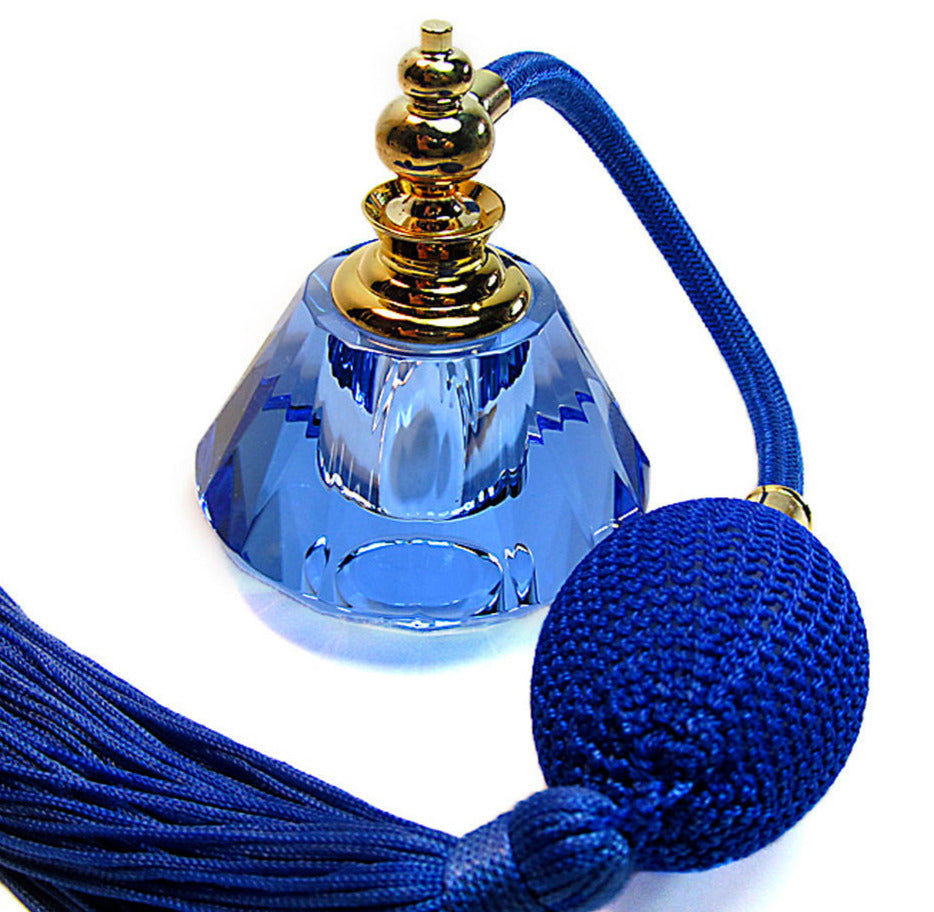 blue crystal perfume bottle