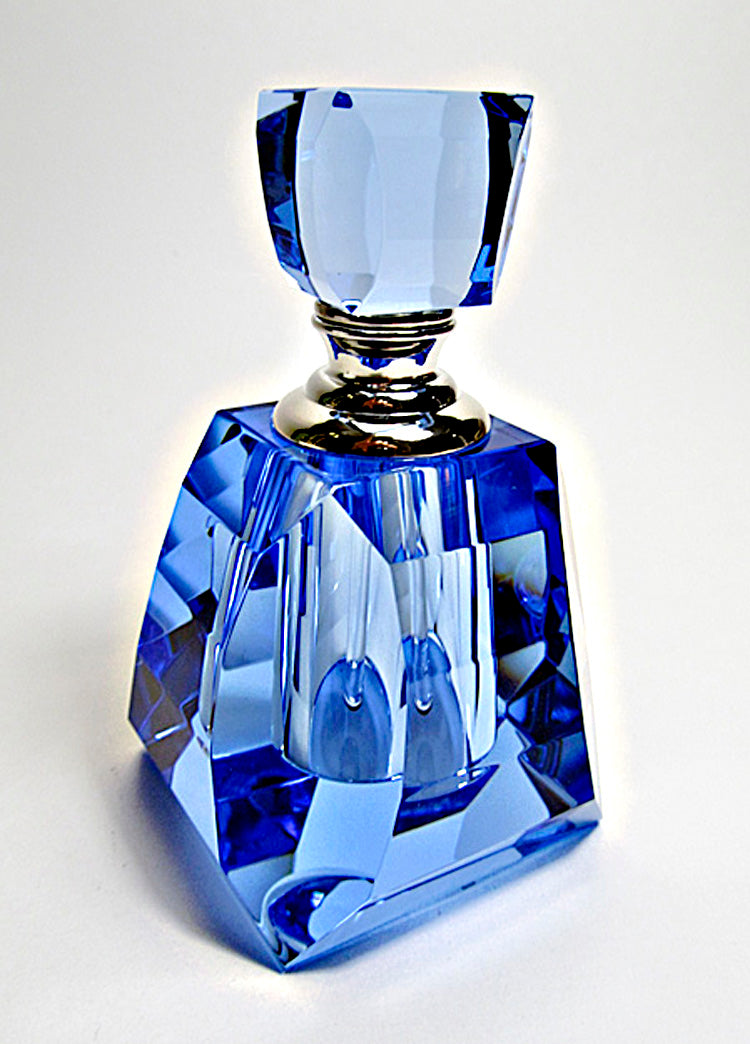 Blue crystal glass bottle