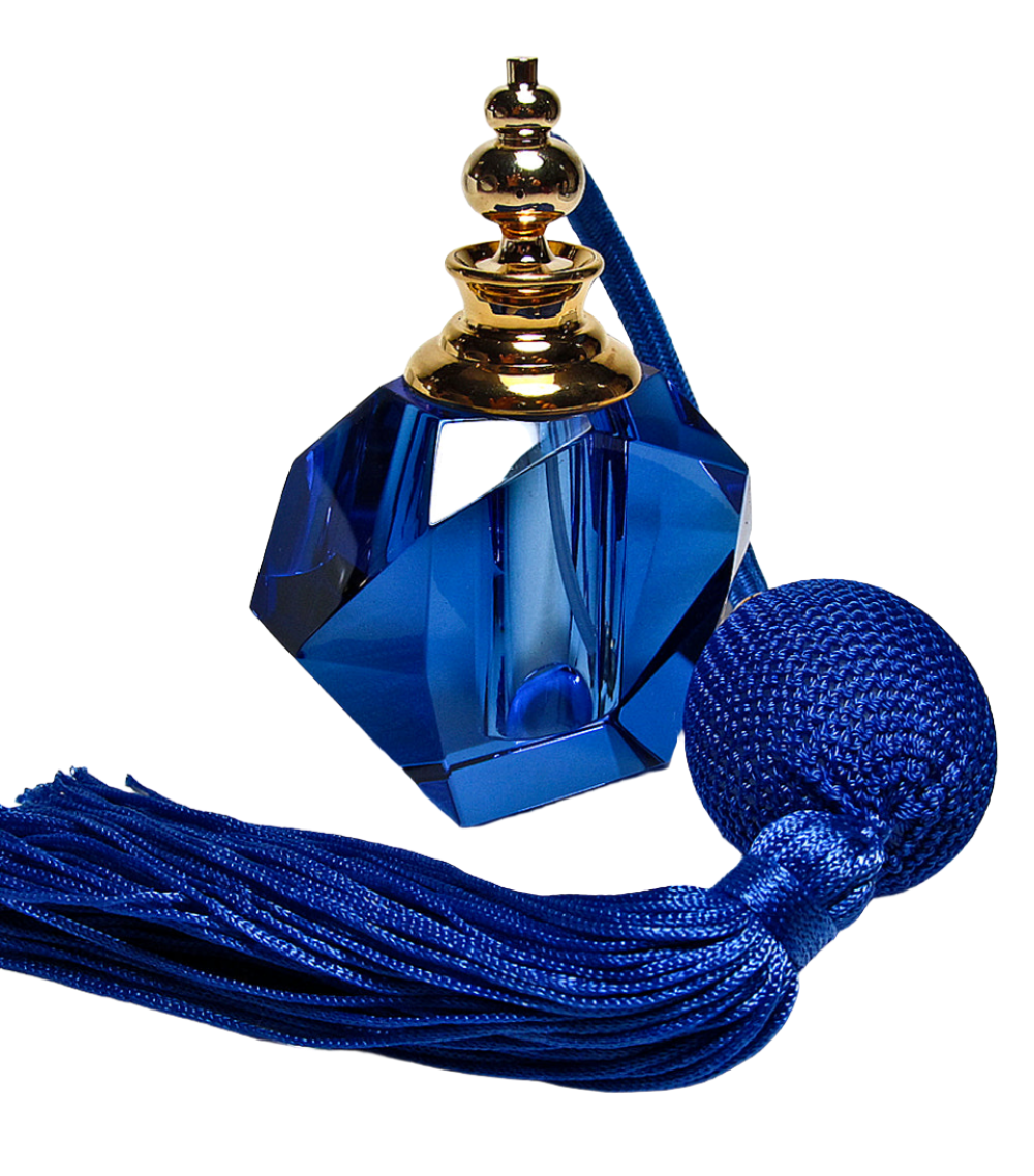 Blue crystal perfume bottle