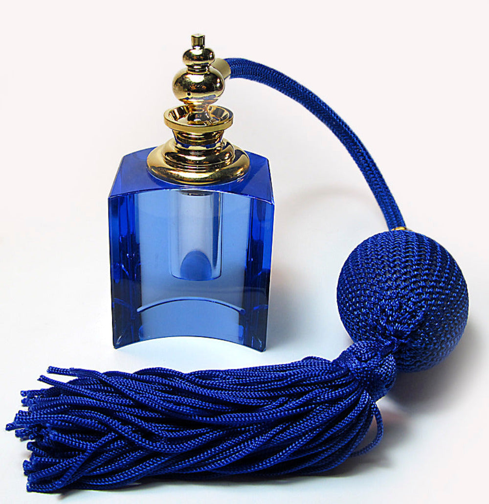 Blue perfume atomizer bottle