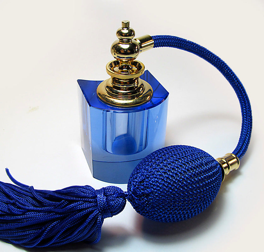 Blue atomizer perfume bottle