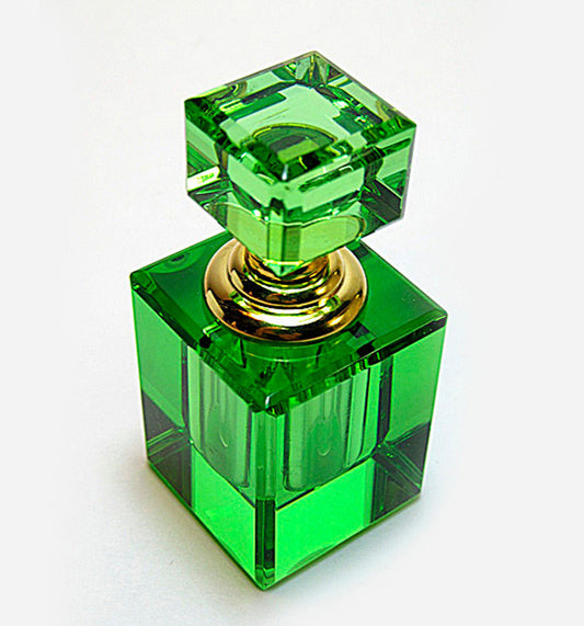 Green crystal perfume bottle