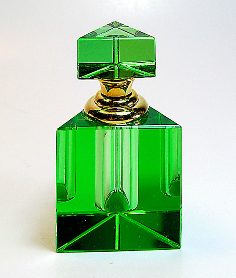 Green crystal perfume bottles