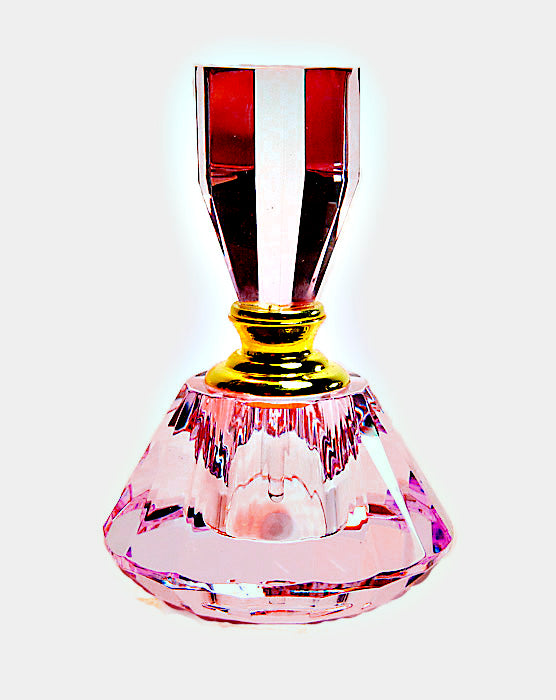 Pink crystal perfume bottles