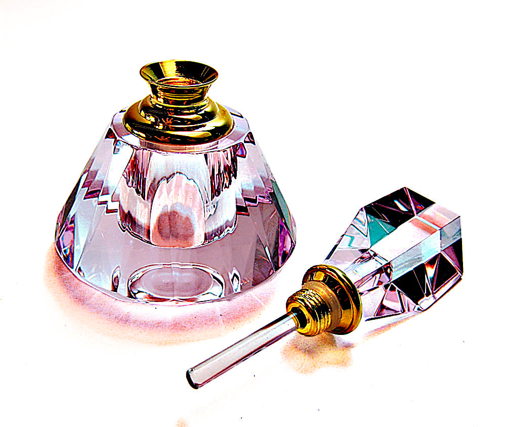 Pink crystal glass bottle