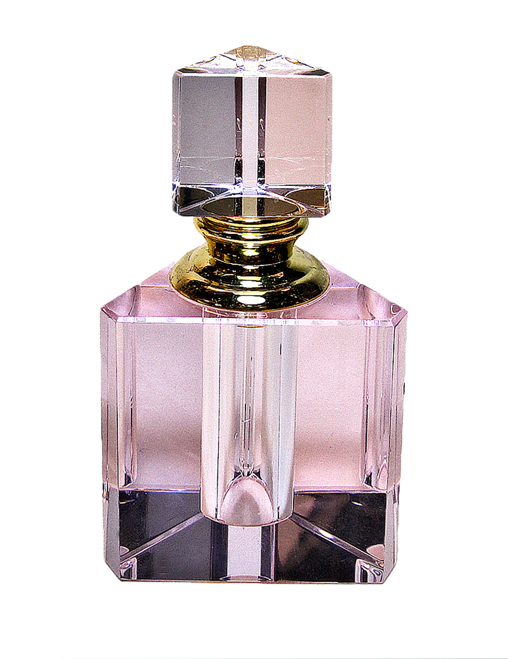 crystal pink perfume bottle