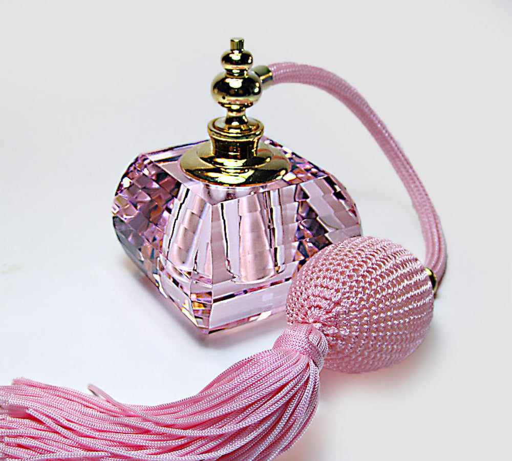 pink crystal perfume bottle