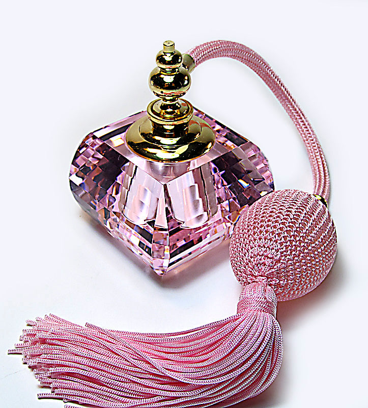 pink hand cut perfume bottle