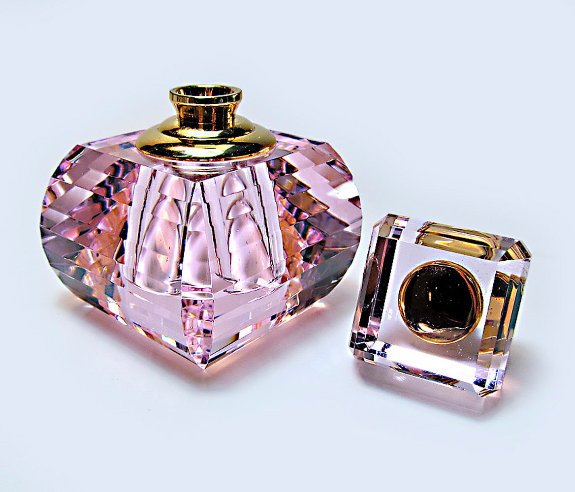 vintage pink crystal bottle