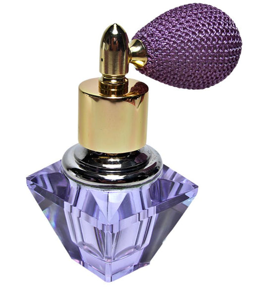 purple crystal perfume bottle