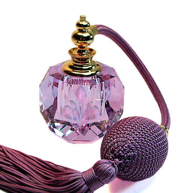 purple crystal perfume bottle