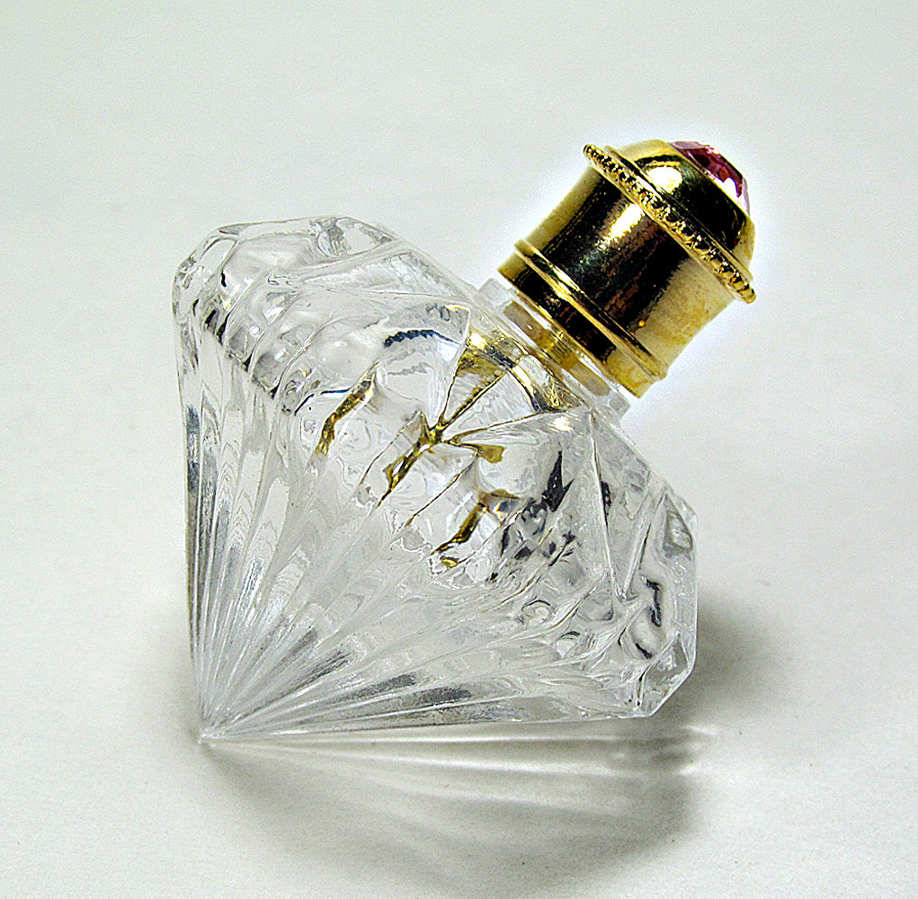 Empty crystal perfume bottle