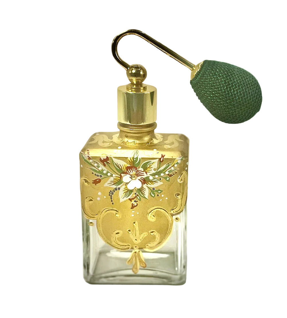 Murano Art Glass Perfume Bottle With Gold Bulb Spray Mounting