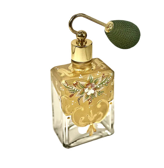 Murano Art Glass Perfume Bottle With Gold Bulb Spray Mounting