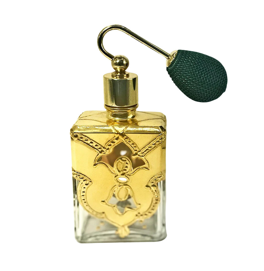 Murano Art Glass Perfume Bottle With Gold Bulb Spray Mounting