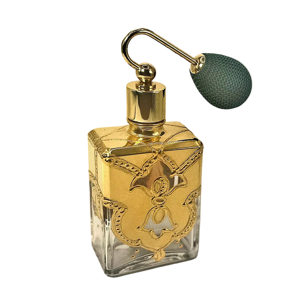 Murano Art Glass Perfume Bottle With Gold Bulb Spray Mounting