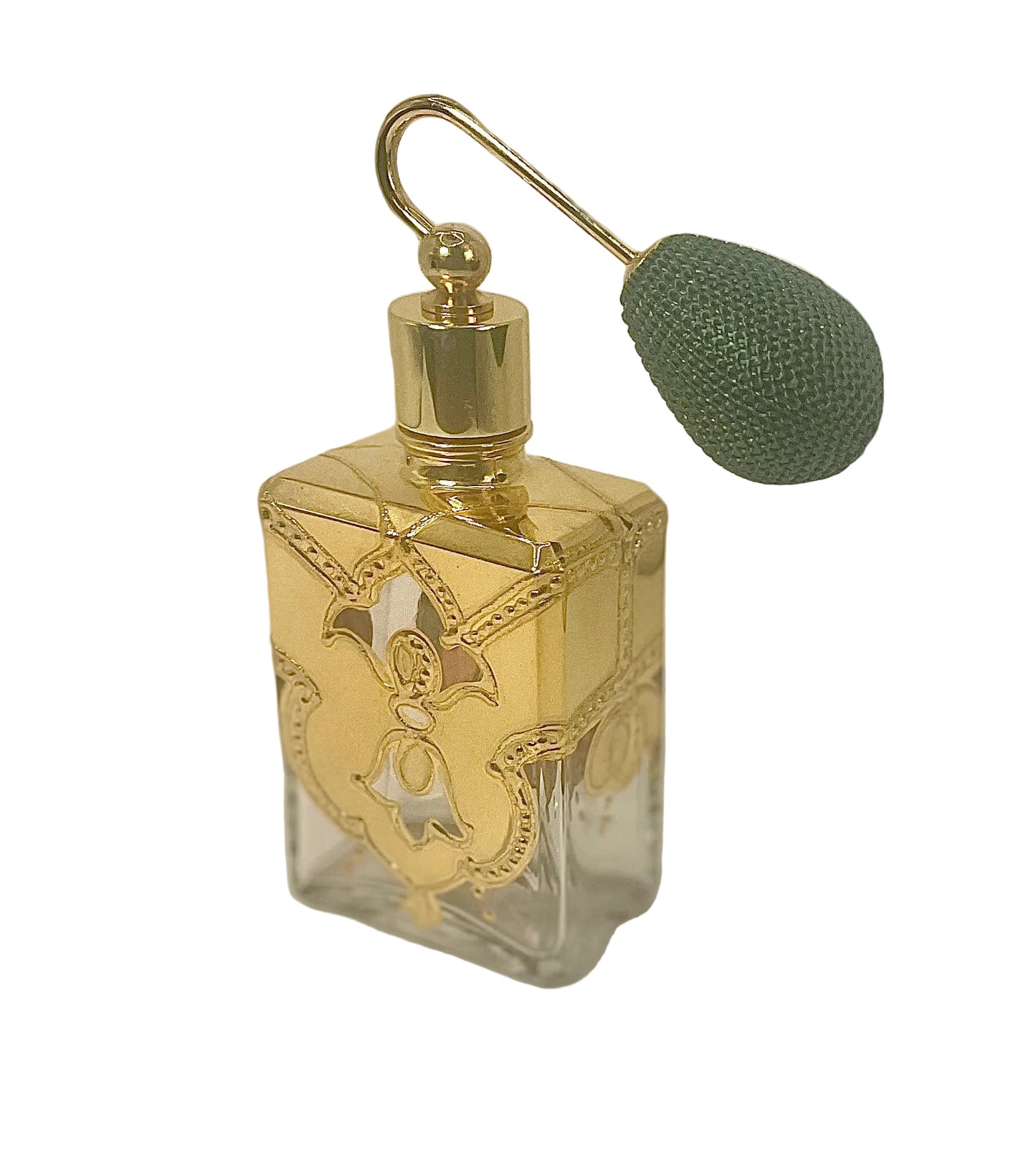 Murano Art Glass Perfume Bottle With Gold Bulb Spray Mounting
