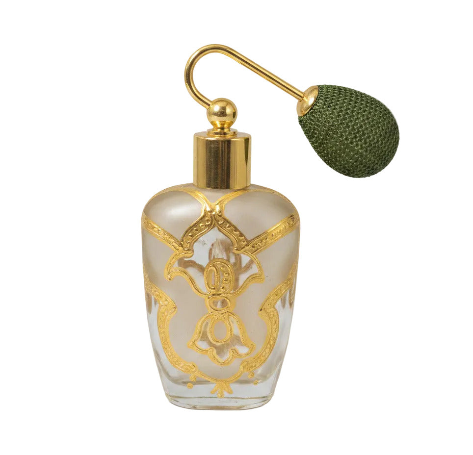 Murano Art Glass Perfume Bottle With Gold Bulb Spray Mounting
