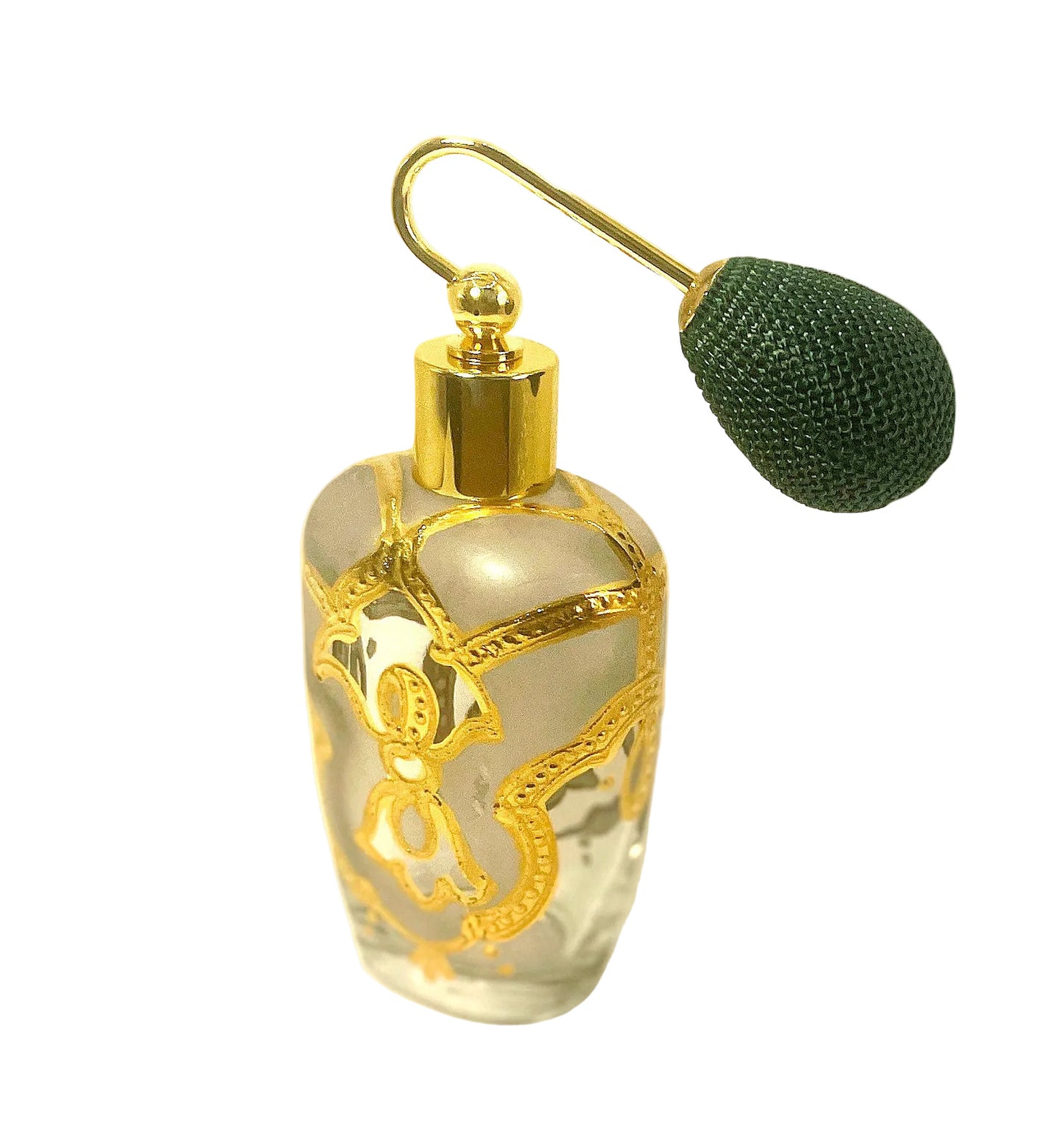 Murano Art Glass Perfume Bottle With Gold Bulb Spray Mounting
