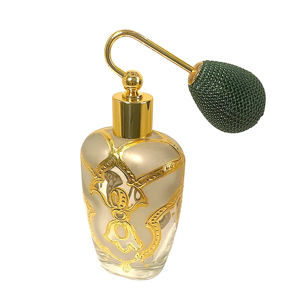 Murano Art Glass Perfume Bottle With Gold Bulb Spray Mounting