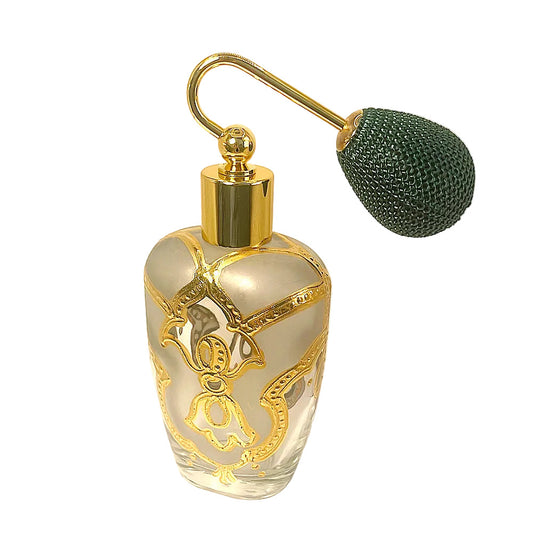 Murano Art Glass Perfume Bottle With Gold Bulb Spray Mounting