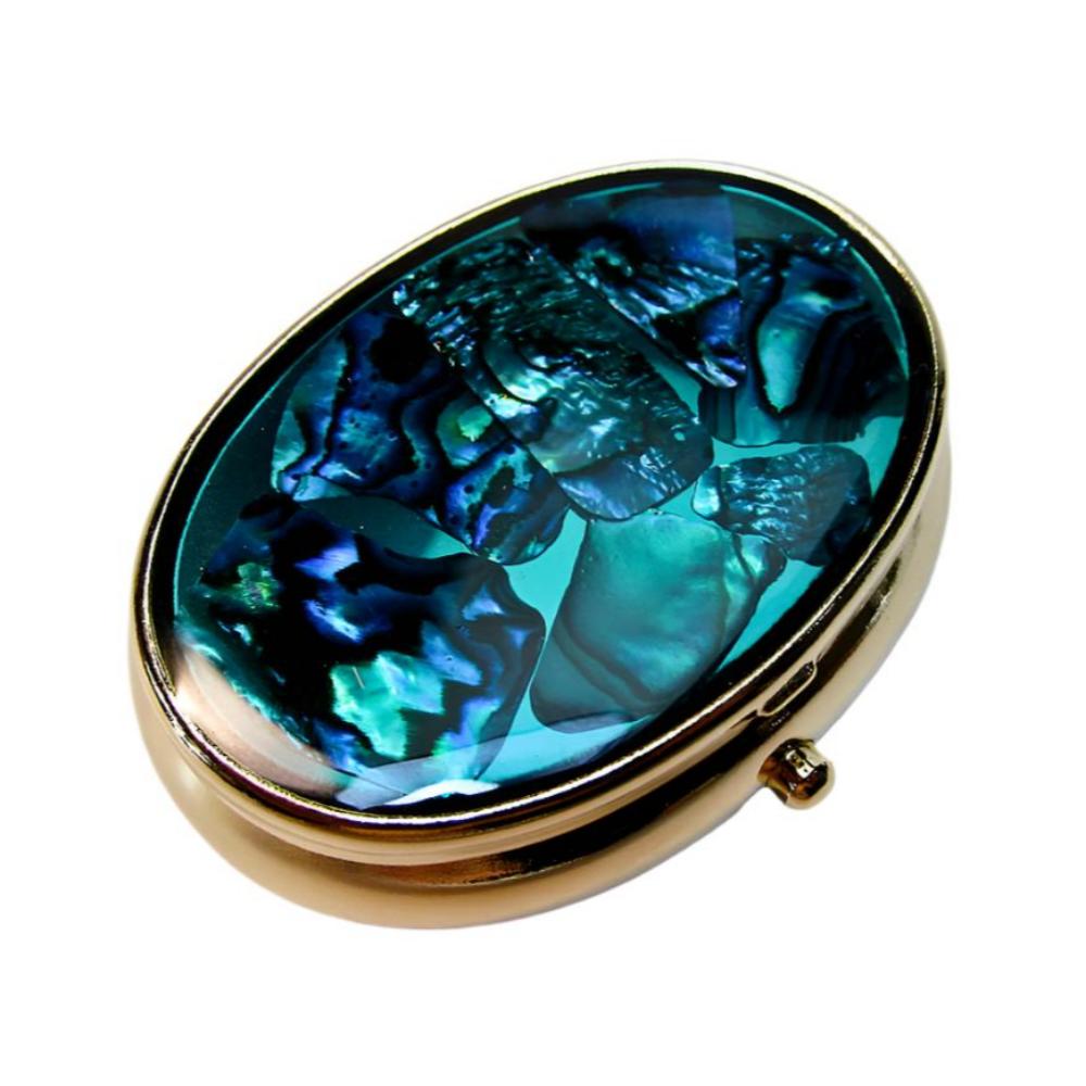 Compact Pill Box Made With Mother Pearl Shell For Pills And Small Jewe ...