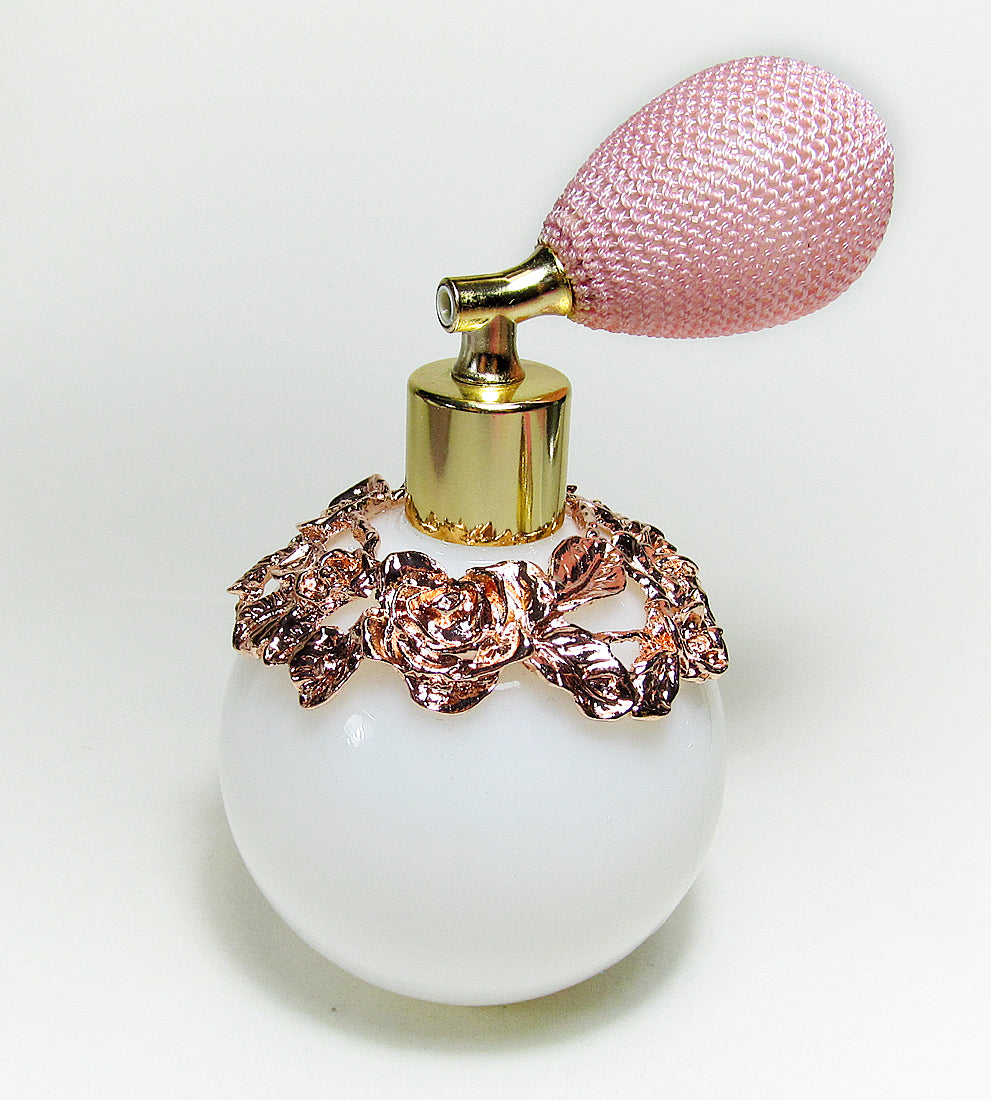 Perfume Opaque Glass Bottle With Pink (Rose) Bulb Spray Mounting